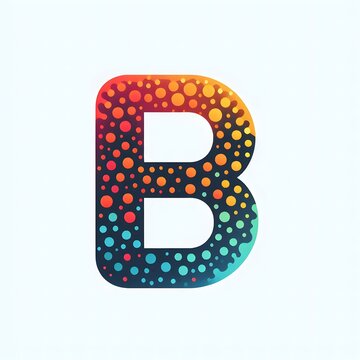 AI Generate of Logo Letter B created using random color dots