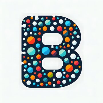 AI Generate of Logo Letter B created using random color dots