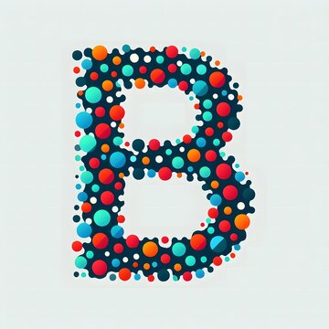 AI Generate of Logo Letter B created using random color dots