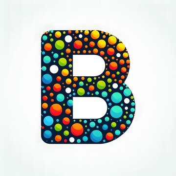 AI Generate of Logo Letter B created using random color dots