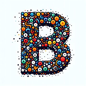 AI Generate of Logo Letter B created using random color dots