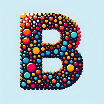 AI Generate of Logo Letter B created using random color dots