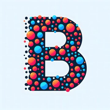 AI Generate of Logo Letter B created using random color dots