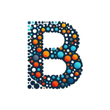 AI Generate of Logo Letter B created using random color dots