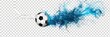 © ปฏิภาน ผดุงรัตน์ - football with blue trail isolated on transparent