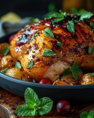 Poster - Delicious Herb Roasted Chicken with Vegetables