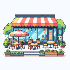 Wall Mural - vector of restaurant with high detail in white background  