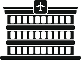 Poster - simple icon representing an airport building, perfect for travel and tourism related projects