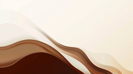 Fototapete - A flat illustration with a brown and beige waves in the style of vector art.