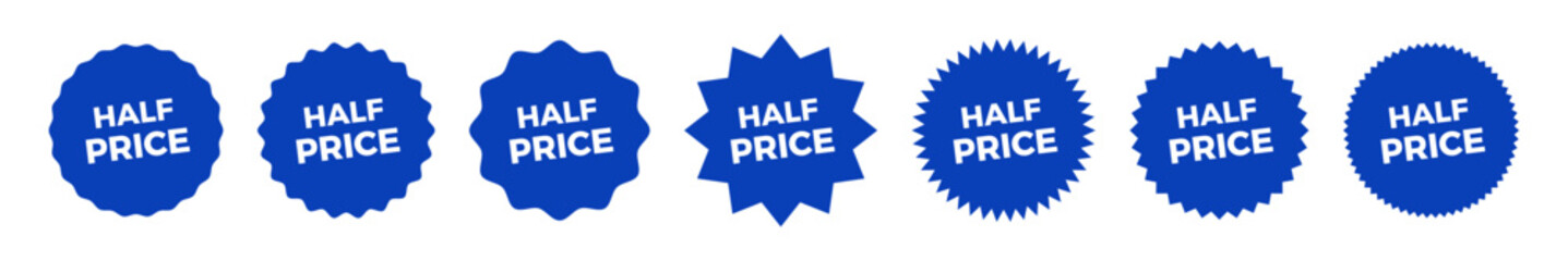 Wall Mural - Half price sale blue sticker set