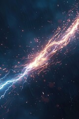 Poster - Close-up of a lightning bolt in the sky with a dramatic cloud backdrop