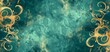 © Mark - For wallpaper or background 003, teal and gold fabric textured curves