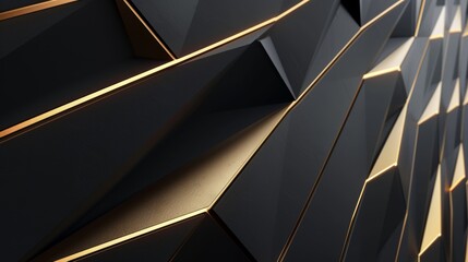 Poster - an art deco-inspired wallpaper with a golden geometric pattern,