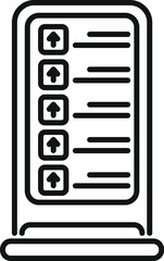 Poster - Simple black and white icon of a street sign showing multiple up arrows and blank lines for custom text