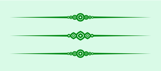 Poster - divider line green vector isolated for border of paragraph of text. separator art horizontal shape to separate graphic ornament of illustration. simple element design of minimal frame for certificate