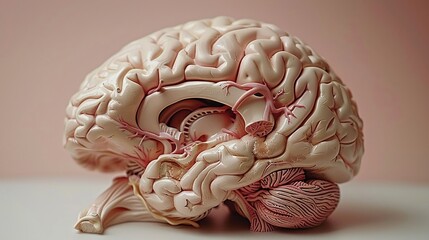 anatomical model of a human heart flat minimal background bright studio lighting showing detailed st
