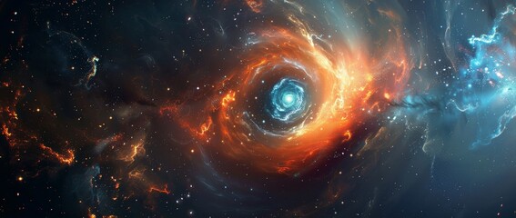 Wall Mural - stock illustrations of colorful galaxies, supernovas, stars and planets in the universe with abstrac