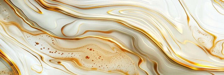 Poster - Stock, AI, seamless wallpaper pattern with gold foil, lines, geometric shapes.