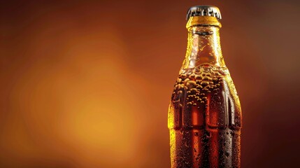 Poster - Close-up view of a bottle of soda with label and cap