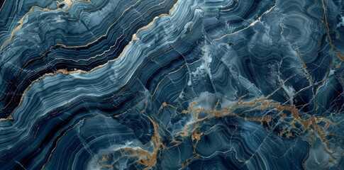 Poster - A dark blue marble pattern texture abstract background / a surface of marble stone from nature / for backgrounds and wallpapers