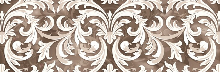 Wall Mural - An abstract pattern of leaves on a canvas background. Ideal for wallpaper or fabric.