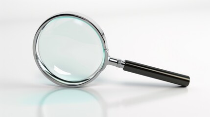 Poster - Close-up view of a magnifying glass on a table, suitable for illustrations and designs