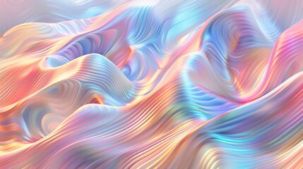 Poster - For app or product design with a subtle abstract background with soft pastel waves. Gradient colors.