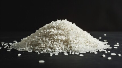 Poster - A heap of cooked rice sitting on a flat surface, ready for serving or display