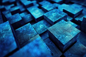 Aufkleber - A group of blue cubes stacked on top of each other