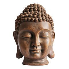Wall Mural - a buddha sculpture face head transparent background