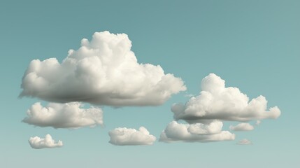 Wall Mural - Tranquil sky with scattered clouds, ideal for calming backgrounds and meditation-themed artwork. Illustrater Image, Shiny, bright, beautiful , Minimalism,