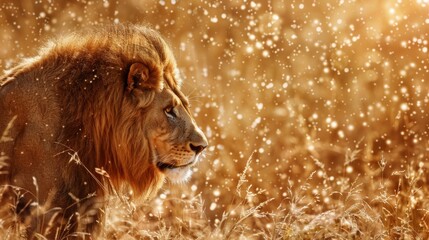 Wall Mural - Image of a lion HD 8K wallpaper