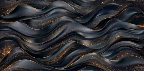 Poster - The background of this wallpaper is abstract black with elements of gold