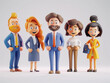© Aisyaqilumar - A group of people are standing in a line, all wearing suits and office clothes. 3D cartoon style illustration.