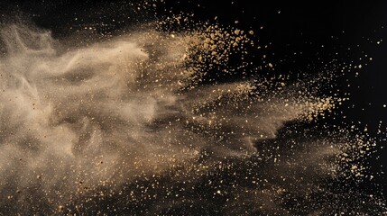 Poster - A person captures the moment when throwing sand into the air, creating a beautiful cloud-like effect