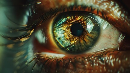 Poster - A detailed view of one eye, with eyelashes and pupil visible