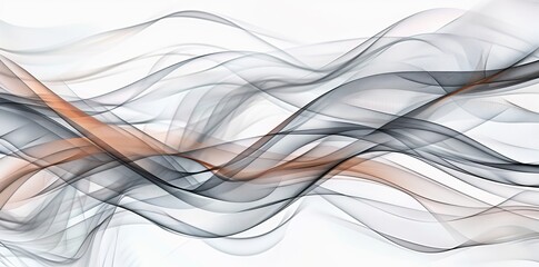 Poster - Graphic design background featuring a modern waves design in brown, light gray and gray gray colors.