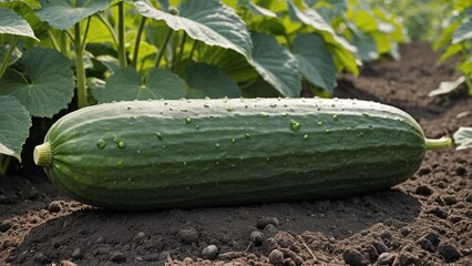 Green Harvest Cucumber Bounty in Lush Field