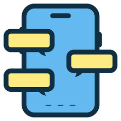 Sticker - chatting on smartphone icon