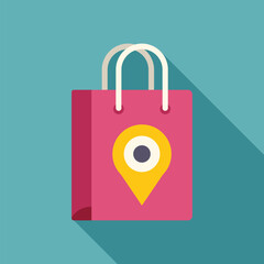 Canvas Print - Shopping bag concept for finding local stores and businesses using a convenient mobile app