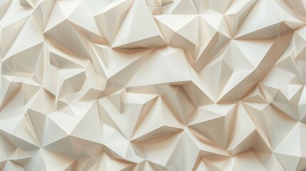 Poster - Tetrahedral Surface with Light. White, Polygonal 3D Wallpaper.