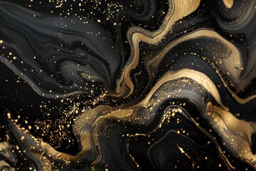 Poster - Iconic abstract gold golden motion flow wallpaper texture. Ai generated.