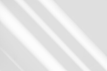Poster - Abstract light reflection and grey shadow from window on white wall background. Gray stripe window shadows and sunshine diagonal geometric overlay effect for backdrop and mockup design