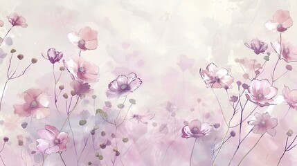  Light pink pastel, cute soft baby girl flowers pattern background, cottagecore style suitable for girls' jeans or baby