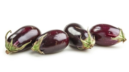 Wall Mural - Eggplant fruits on white background