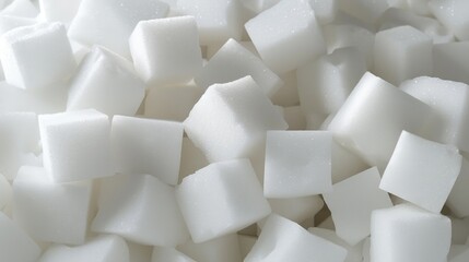 Poster - A pile of white sugar cubes stacked on top of each other, often used in photography or graphic design as a prop or decorative element