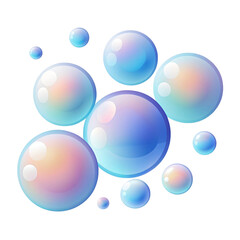 Wall Mural - Abstract blue bubbles