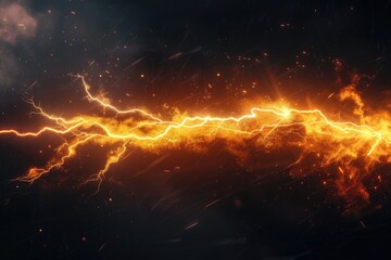 Poster - A vibrant lightning bolt illuminates the dark sky, creating a striking visual effect