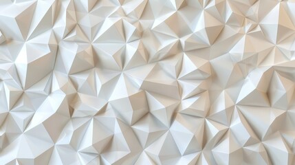 Poster - An abstract white wallpaper with triangular pyramids set against a light modern surface.