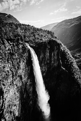 Sticker - Vettisfossen Waterfalls of the Utladalen Valley, Norway.